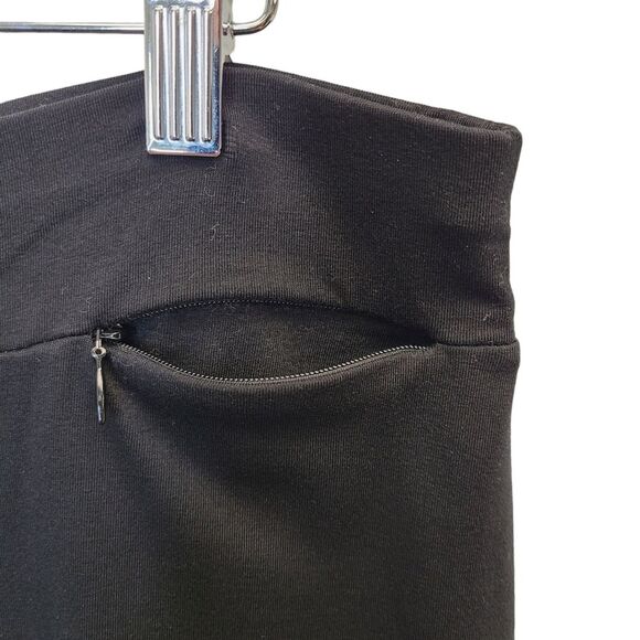 L.L. Bean Pull On Straight Leg Stretch Cotton Black Comfort Pants Large Petite - Picture 4 of 7